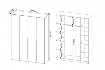 Шкаф 1600 мм Пальма с антресолью, Сатин (ДСВ) в Алапаевске - alapaevsk.mebel-e96.ru