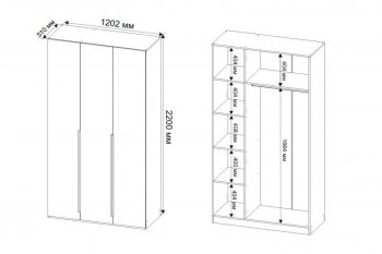Шкаф 1200 мм Пальма с антресолью, Сатин (ДСВ) в Алапаевске - alapaevsk.mebel-e96.ru