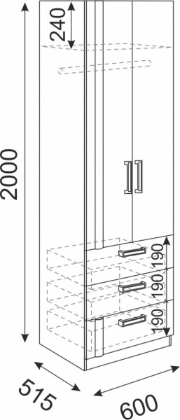 Шкаф с ящиками Волкер М4 (Риннер) в Алапаевске - alapaevsk.mebel-e96.ru