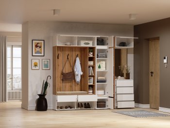 Прихожая Прага модульная, белый (Handis) в Алапаевске - alapaevsk.mebel-e96.ru