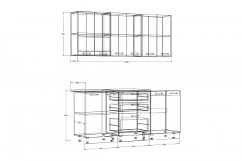 Кухонный гарнитур Рио 1800 мм (Зарон) в Алапаевске - alapaevsk.mebel-e96.ru