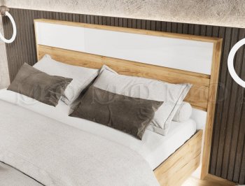 Кровать парящая Роджина крафт/белый (Миф) в Алапаевске - alapaevsk.mebel-e96.ru