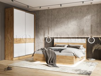 Кровать парящая Роджина крафт/белый (Миф) в Алапаевске - alapaevsk.mebel-e96.ru