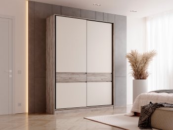 Шкаф-купе 1800 мм Роджина крафт серый/кашемир (Миф) в Алапаевске - alapaevsk.mebel-e96.ru