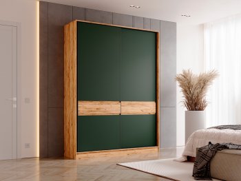 Шкаф-купе 1800 мм Роджина крафт/изумрудный (Миф) в Алапаевске - alapaevsk.mebel-e96.ru