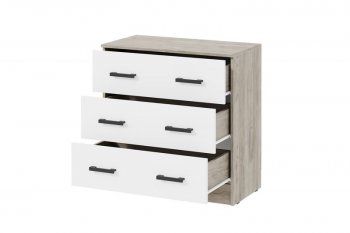 Комод Ронда КМ-02 дуб крафт серый/белый (ИЦ) в Алапаевске - alapaevsk.mebel-e96.ru