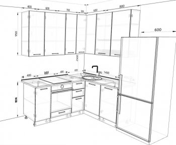 Кухонный гарнитур угловой 2000*1400 мм (Санвут) в Алапаевске - alapaevsk.mebel-e96.ru