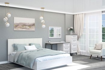 Кровать с подъемным механизмом Шарм (арт.031М1) экокожа Sontex Milk (Диал) в Алапаевске - alapaevsk.mebel-e96.ru