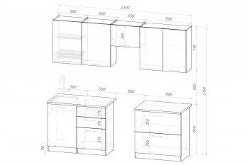 Кухонный гарнитур Фьюджи макси 2300 мм (Герда) в Алапаевске - alapaevsk.mebel-e96.ru