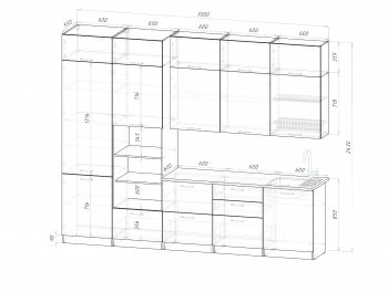 Кухонный гарнитур Шелли макси 3000 мм (Герда) в Алапаевске - alapaevsk.mebel-e96.ru