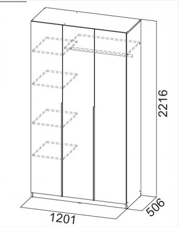 Шкаф 1200 мм ШК-5 графит (СВ) в Алапаевске - alapaevsk.mebel-e96.ru