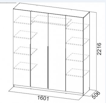 Шкаф 1600 мм ШК-5 с антресолью белый (СВ) в Алапаевске - alapaevsk.mebel-e96.ru