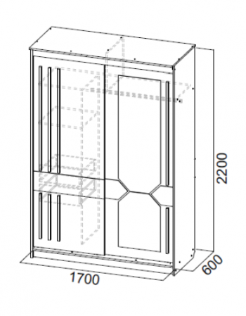 Шкаф-купе №25 1700 мм (СВ) в Алапаевске - alapaevsk.mebel-e96.ru