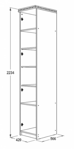 Шкаф 1-но дверный для белья Ольга-13 в Алапаевске - alapaevsk.mebel-e96.ru