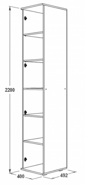 Шкаф 400 мм 1-но дверный Ольга-14 (правый) в Алапаевске - alapaevsk.mebel-e96.ru