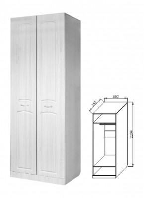 Шкаф 2-х дверный для платья и белья Ева-10 в Алапаевске - alapaevsk.mebel-e96.ru