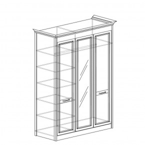 Шкаф 3-дверный с зеркалом Адель 453 (Яна) в Алапаевске - alapaevsk.mebel-e96.ru