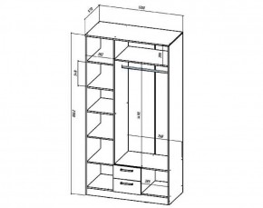 Шкаф 3-х створчатый Коста-Рика 1200 мм (Лин) в Алапаевске - alapaevsk.mebel-e96.ru