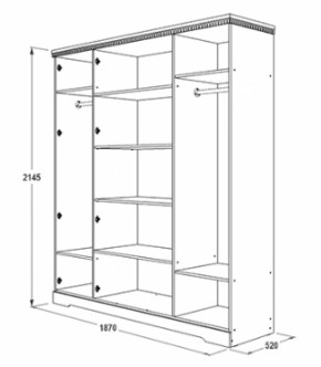 Шкаф 1800 мм для одежды и белья Ольга-12 МДФ в Алапаевске - alapaevsk.mebel-e96.ru