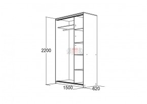 Шкаф для платья и белья Мираж 15.1 (620) в Алапаевске - alapaevsk.mebel-e96.ru