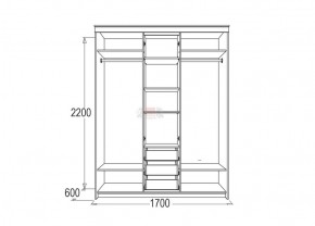 Шкаф для платья и белья Мираж 4 (1700) в Алапаевске - alapaevsk.mebel-e96.ru