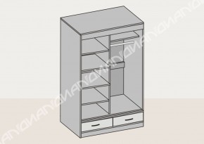 Шкаф-купе 2-х дверный с ящиками и зеркалом (арт. 008) 1150 мм (Диал) в Алапаевске - alapaevsk.mebel-e96.ru