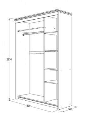 Шкаф-купе 1500 мм 3-х дверный Ольга-13 в Алапаевске - alapaevsk.mebel-e96.ru