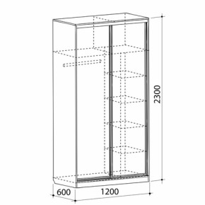 Шкаф-купе Рио 1-600 Бабочки (полки справа) в Алапаевске - alapaevsk.mebel-e96.ru