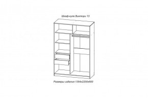 Шкаф-купе ВИКТОРИ-13 Анкор темный в Алапаевске - alapaevsk.mebel-e96.ru