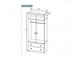 Шкаф Сканди 2х-ств , ШД900.1 (ДСВ) в Алапаевске - alapaevsk.mebel-e96.ru