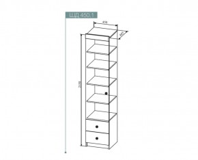 Шкаф Сканди 450 мм, ШД450.1 (ДСВ) в Алапаевске - alapaevsk.mebel-e96.ru