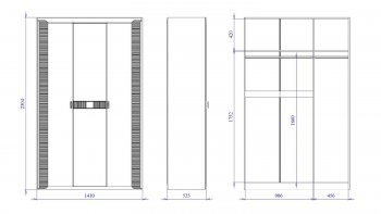 Шкаф 1400 мм 3-дверный Сиде (СБК) в Алапаевске - alapaevsk.mebel-e96.ru