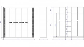 Шкаф 2300 мм 5 дверный Сиде (СБК) в Алапаевске - alapaevsk.mebel-e96.ru