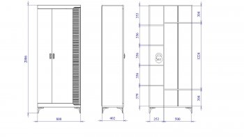 Шкаф 800 мм 2-дверный NEW Сиде Белый (СБК) в Алапаевске - alapaevsk.mebel-e96.ru