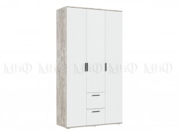 Шкаф 1200 мм Сильвия, дуб юкон/белый (Миф) в Алапаевске - alapaevsk.mebel-e96.ru