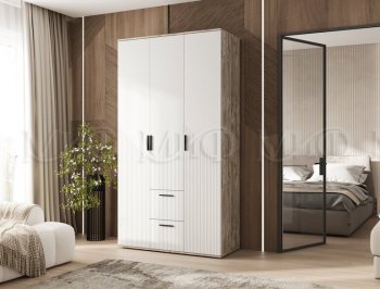 Шкаф 1200 мм Сильвия, дуб юкон/белый (Миф) в Алапаевске - alapaevsk.mebel-e96.ru
