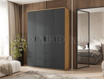 Шкаф 1600 мм Сильвия, крафт/графит (Миф) в Алапаевске - alapaevsk.mebel-e96.ru
