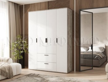 Шкаф 1600 мм Сильвия, дуб юкон/белый (Миф) в Алапаевске - alapaevsk.mebel-e96.ru