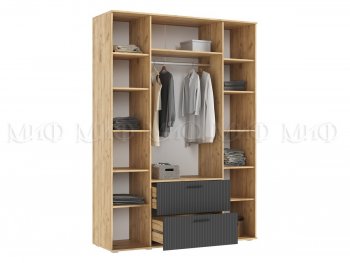 Шкаф 1600 мм Сильвия, крафт/графит (Миф) в Алапаевске - alapaevsk.mebel-e96.ru