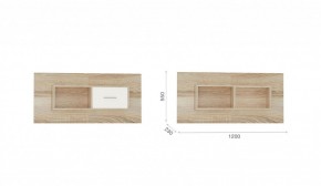 Система Стелс Полка навесная 1д Дуб сонома/Белый в Алапаевске - alapaevsk.mebel-e96.ru