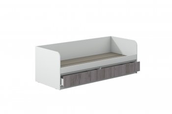 Кровать Соната 900 белый/крафт серый (Зарон) в Алапаевске - alapaevsk.mebel-e96.ru