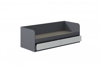 Кровать Соната 900 графит/белый (Зарон) в Алапаевске - alapaevsk.mebel-e96.ru