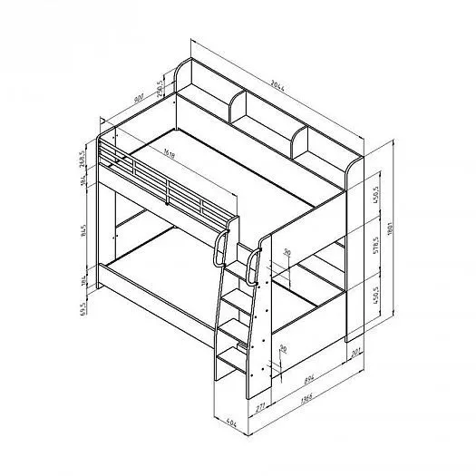 Двухъярусная кровать Соня-5 левая (ФМ) в Алапаевске - alapaevsk.mebel-e96.ru