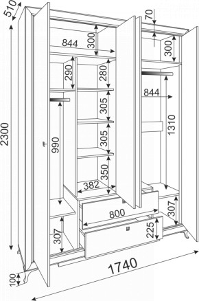 Спальный гарнитур Саванна модульный (Риннер) в Алапаевске - alapaevsk.mebel-e96.ru