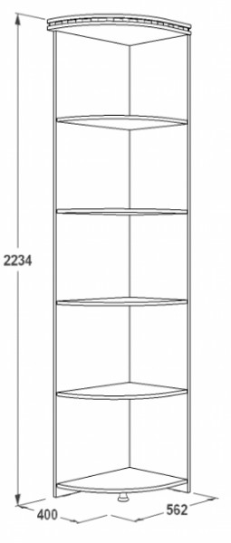 Стеллаж угловой Ольга-13 (400*562) в Алапаевске - alapaevsk.mebel-e96.ru