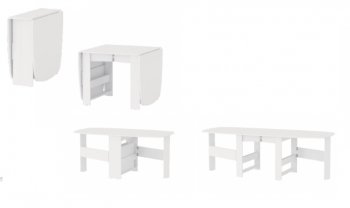 Стол книжка 1-66, белый (ГК) в Алапаевске - alapaevsk.mebel-e96.ru