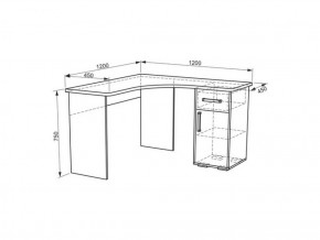 Стол компьютерный угловой Лайт-1 (1200) в Алапаевске - alapaevsk.mebel-e96.ru