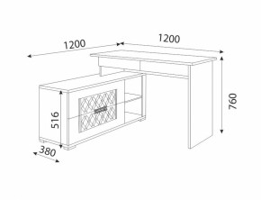 Письменный стол угловой М18 Тиффани (Риннер) в Алапаевске - alapaevsk.mebel-e96.ru