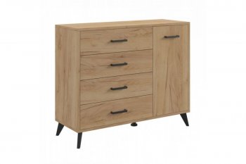 Комод-Тумба (1дв,4ящ) SVETLANA LOFT, дуб золотой (Генезис) в Алапаевске - alapaevsk.mebel-e96.ru