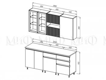 Кухонный гарнитур Техно-6 2000 мм (Миф) в Алапаевске - alapaevsk.mebel-e96.ru